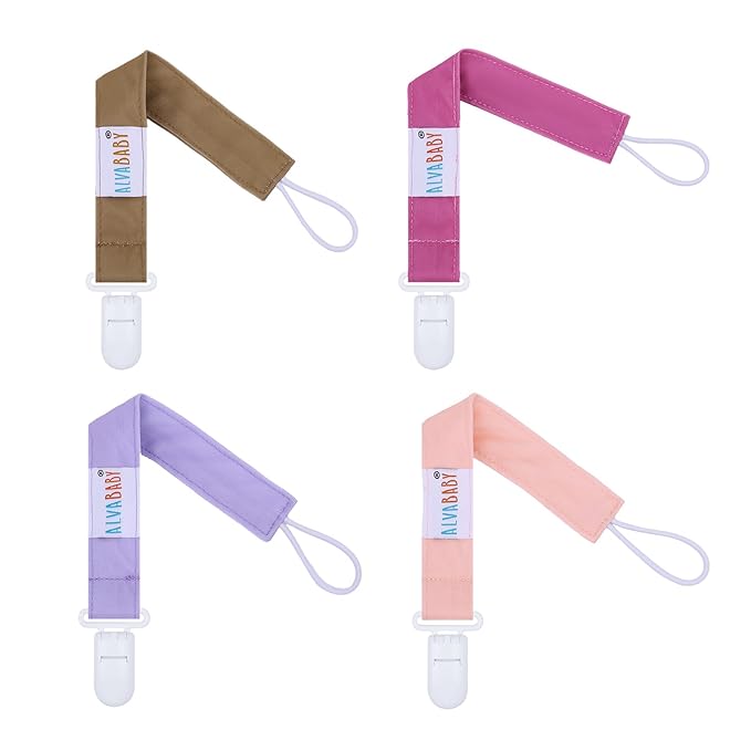 ALVABABY Baby Pacifier Clips for Girls Pacifier Universal Holder Leash Pacifier Clip Binky Holder 8 Pack 8DP05