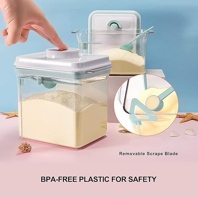 Formula Dispenser Container with Scraper and Scoop 730g Milk Powder BPA-Free Airtight Formula Storage Container 1700ml - Non-Slip Design