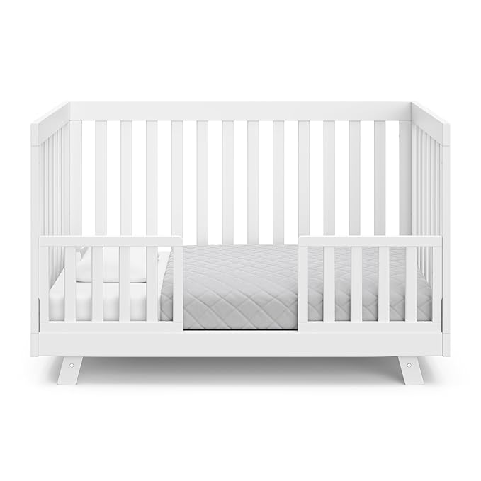 Storkcraft Beckett Convertible Crib (White) – Converts from Baby Crib to Toddler Bed and Daybed, Fits Standard Full-Size Crib Mattress, Adjustable Mattress Support Base