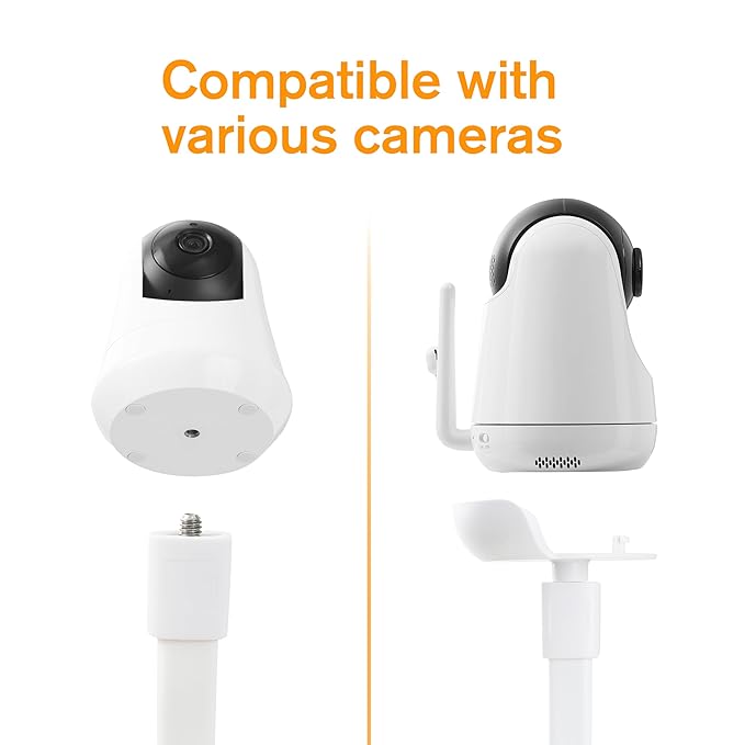 HiPP Baby Monitor Mount Camera Shelf Compatible with VAVA and Most Other Baby Monitors, Universal Flexible Baby Camera Holder, Securely Attaches to Crib Cot Shelves or Furniture, 1/4" Screw