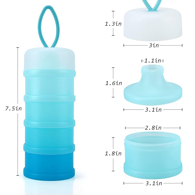 Accmor Baby Formula Dispenser On The Go, Stackable Travel Formula Container, Non-Spill Milk Powder Baby Kids Snack Storage Container, BPA Free, 2 Packs