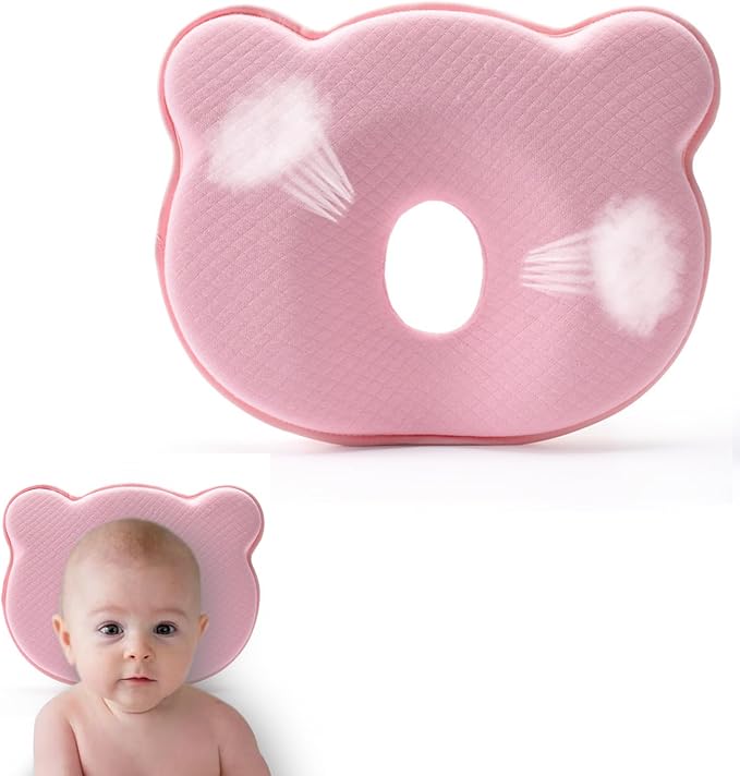 2025 New Upgrade Donut Soft and Cozy Pillow Prеvents FΙat hеad and Shapеs Hеad Breathable Pillow Pink