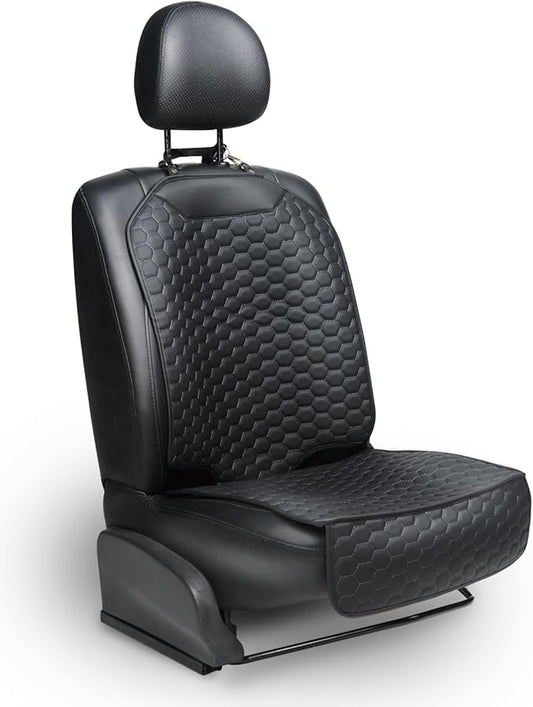 Premium Leather Car Seat Protector for Child Car Seat Cover from Dirt Scratches - Infant Car Seat Protector for Back Seat/Front Booster Seat Protector Under Baby Car Seat Waterproof 1pc Black