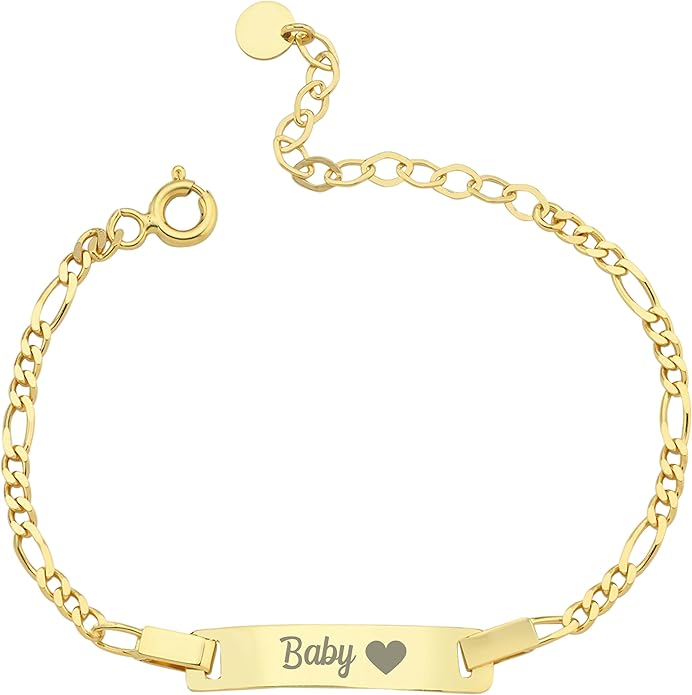 14K Solid Gold or Gold Plated Baby Custom Cross, Personalized Teen Bracelet with Miraculous Medal, Baptism, Baby Baptism Gift