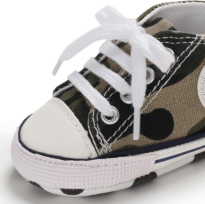 Unisex Baby Boys Girls Shoes, Newborn Infant Non-Slip Canvas Denim High Top Sneakers, Toddler First Walkers Shoes