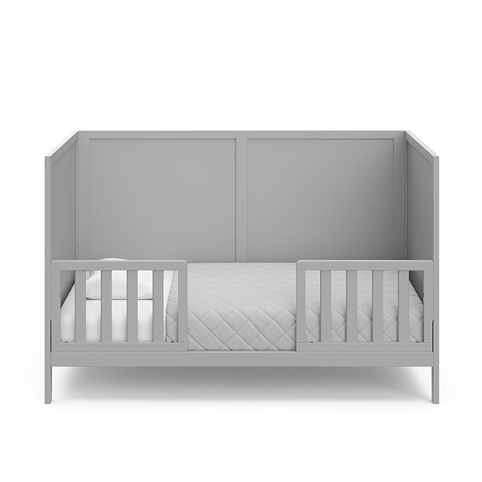 Graco Theo Crib and Mattress Nursery Essentials Pack (Pebble Gray) – GREENGUARD Gold Certified Baby Crib & Crib Mattress, Cribs with Mattress Included, Convertible Crib, Baby Mattresses for Crib