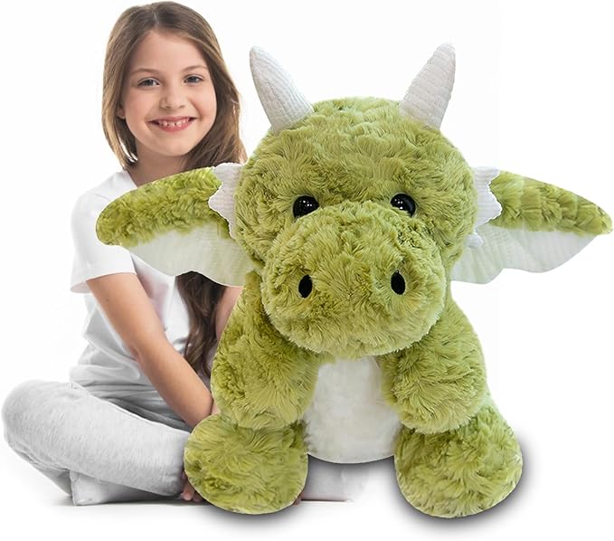 Little Flying Dragon - Cute Stuffed Animal Plush Toy - Adorable Soft Dragons Toy Plushies and Gifts - Perfect Present for Kids (Green,22.04in/56cm)