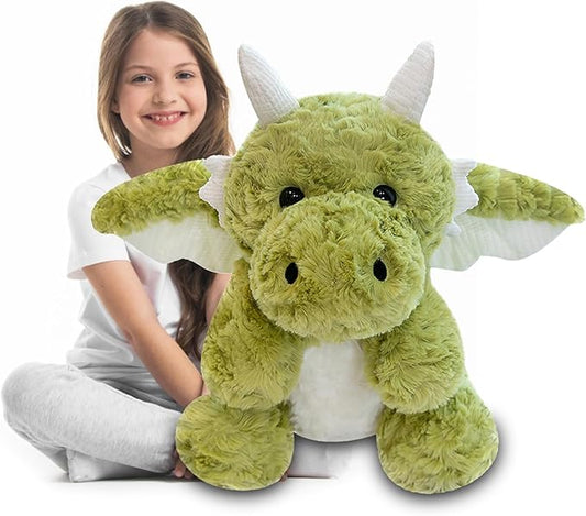 Little Flying Dragon - Cute Stuffed Animal Plush Toy - Adorable Soft Dragons Toy Plushies and Gifts - Perfect Present for Kids (Green,22.04in/56cm)