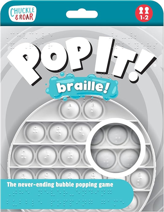 Chuckle & Roar - Pop It! Braille - Tactile Sensory Fun Popping Game - Standard Braille Teaches Letters - Great for Preschoolers - Ages 3 and Up