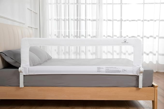 ComfyBumpy 1-Pack Bed Rail for Toddlers 55.5" L x 23.5" H | Extra Tall Toddler Bed Rails for Twin, Full, Queen & King Mattress Size | Swing Down Rail Guard | Mattress Side Rail for Kids | White