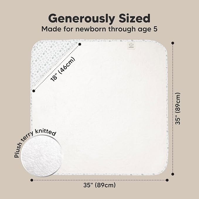 KeaBabies Hooded Baby Towel for Newborn - Viscose Derived from Bamboo Large Baby Bath Towels with Hood for Boys, Girls, Toddler, Extra Absorbent & Soft Newborn Bath Essentials (Laurel)