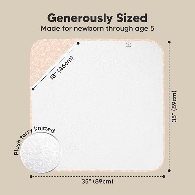 KeaBabies Hooded Baby Towel for Newborn - Viscose Derived from Bamboo Large Baby Bath Towels with Hood for Boys, Girls, Toddler, Extra Absorbent & Soft Newborn Bath Essentials (Crystal)