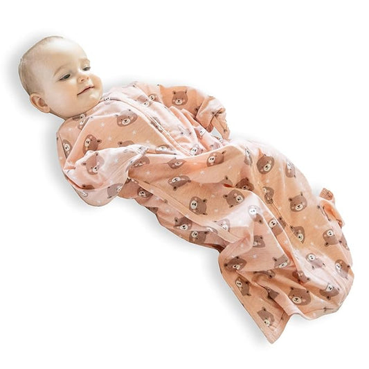 SleepingBaby Zipadee-Zip Transition Swaddle - Cozy Baby Swaddle Blanket with Zipper Convenience - Roomy Wearable Blanket for Easy Diaper Changes - Cozy Cub, X-Small (3-6 Month)