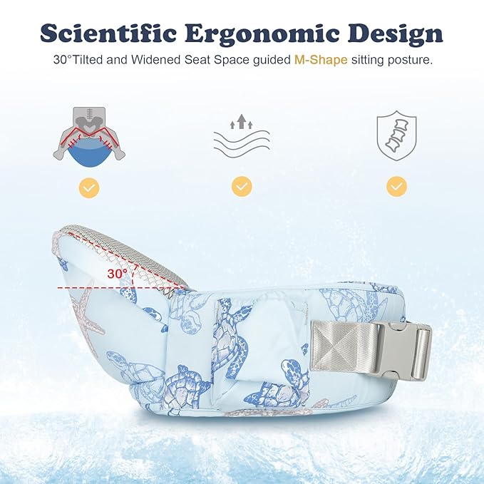 Baby Hip Carrier - Adjustable Waistband & Hip Seat for Newborn-Toddler (Up to 66 Lbs) with Pockets for Parents