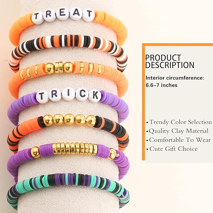 Friendship Bracelets Trendy Heishi Clay Bead Bracelets Stack Gold Beaded Stretch Bracelets for Women Boho Stackable Bracelets Bulk Cute Preppy Jewelry