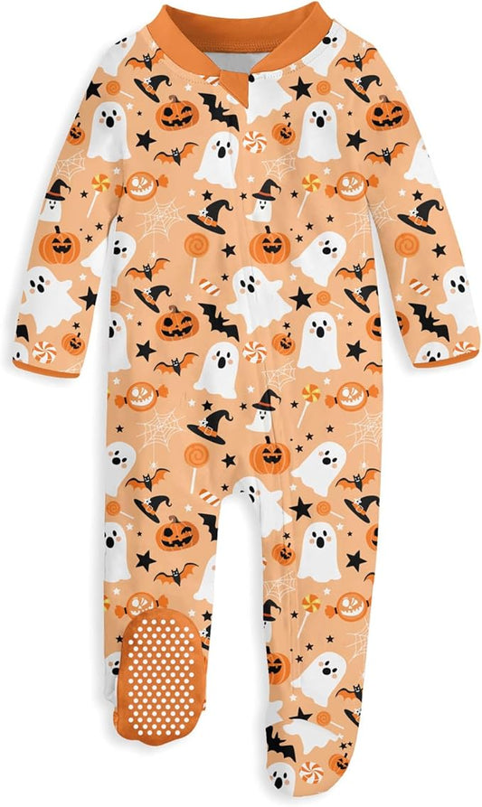 UNIFACO Baby Girls Boys Footed Pajamas One-Piece Sleeper Snug Fit Sleep and Play Zip Front Footie Romper 0-12 Month