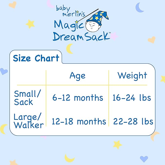 Magic Sleepsuit Baby Merlin's Cotton Baby Swaddle Transition Product - Soft and Cozy Design, Double Zipper for Easy Diaper Changes, Promotes Safe Sleep, 3-6 Months - Blue - Small 12-18lbs