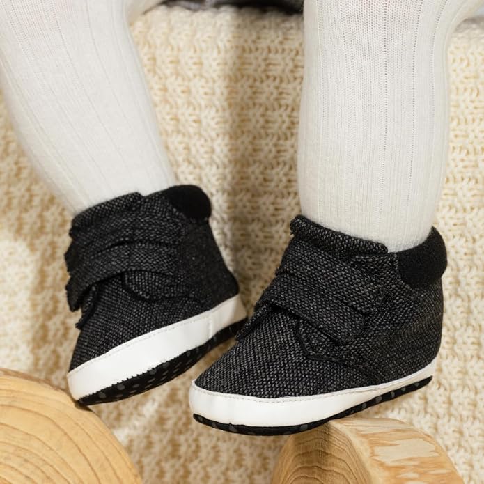 CENCIRILY Baby Boys Girls High Top Sneakers Soft Soles Anti Skid Infant Ankle Shoes Toddler Prewalker First Walking Crib Shoes