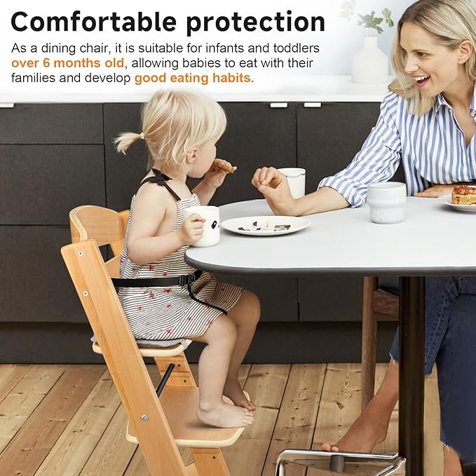 Lcoco&Dream Tripp Trapp High Chair, Adjustable, Anti-tip Grower Chair is Great for Baby's Meals. (Log Color)
