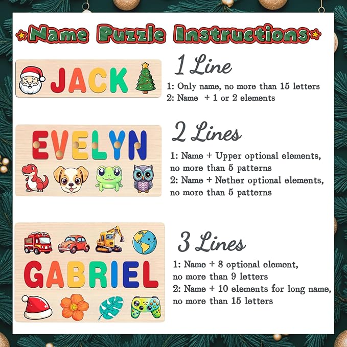 Name Puzzle for Kids Personalized,Wooden Name Puzzle for Toddlers 1-3,Montessori Toys,1 Year Old Boy Toys,1st Birthday Girl Gifts