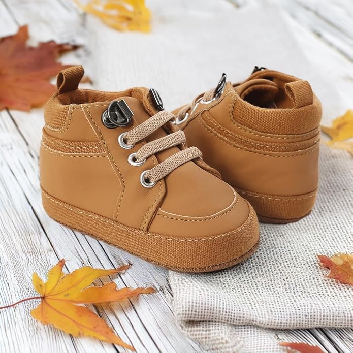 CENCIRILY Baby Boys Girls High Top Sneakers Soft Soles Anti Skid Infant Ankle Shoes Toddler Prewalker First Walking Crib Shoes