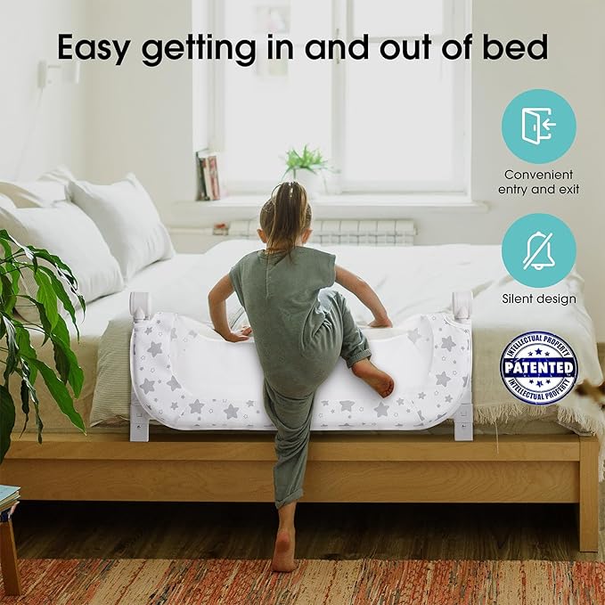 Baby Bed Rail Guard for Crib - 35.7" Toddler Bed Rails for Twin,Full, Queen, Toddlers, Bunk Size Bed Swing Down Bedrail Extral Tall Child Safety Side Railing Guards for Kids