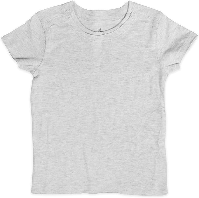 HonestBaby Unisex-Baby 5-Pack Short Sleeve T-Shirts 100% Organic Cotton Baby, Toddler, Little Kid, Boy, Girl, Unisex