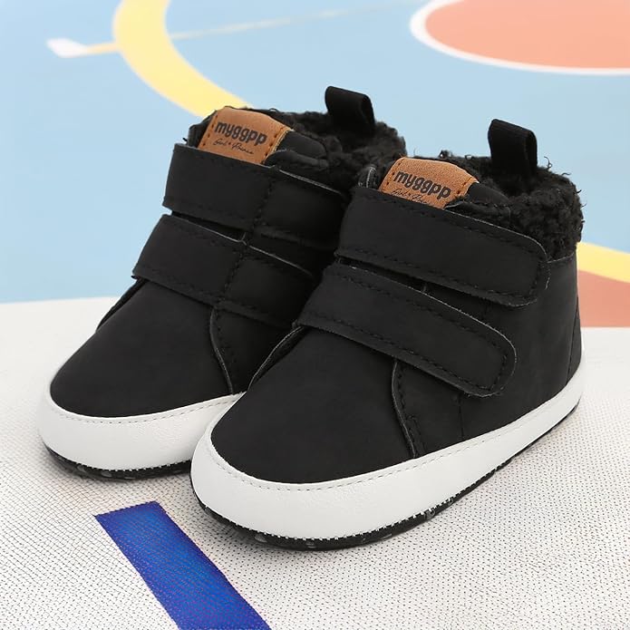 CENCIRILY Baby Boys Girls High Top Sneakers Soft Soles Anti Skid Infant Ankle Shoes Toddler Prewalker First Walking Crib Shoes