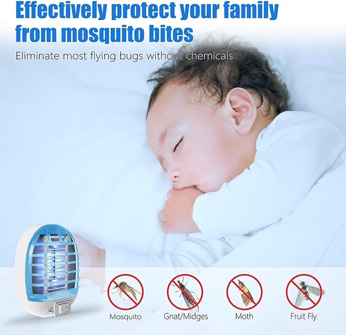 Indoor Bug Zappers, Fly Traps for Indoors, Insect Traps for Home Mosquito Killer & Mosquitoes Trap with Blue Lights for Kids & Pets, Home, Kitchen, Bedroom, Baby Room, Office (2 Packs)