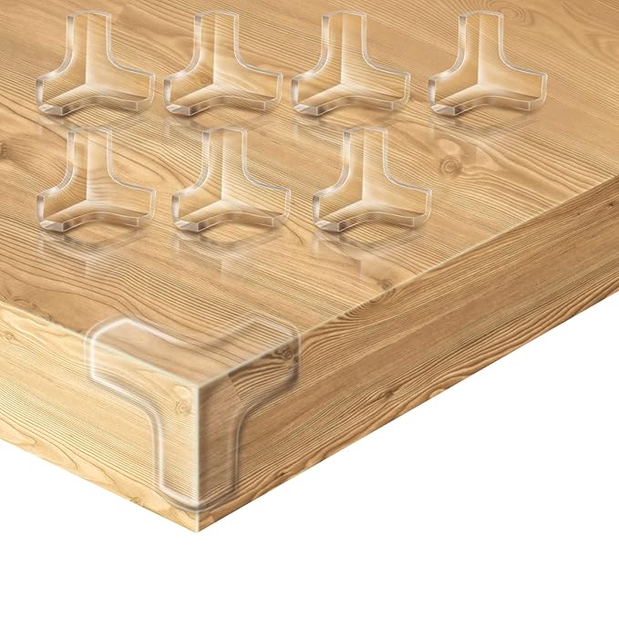 8 Pack Corner Protectors, Clear Table Corner Guards Protectors Baby Proof Furniture Corners & Edges Safety Bumpers Covers, T Shaped 1.4x1.4x1.4 in