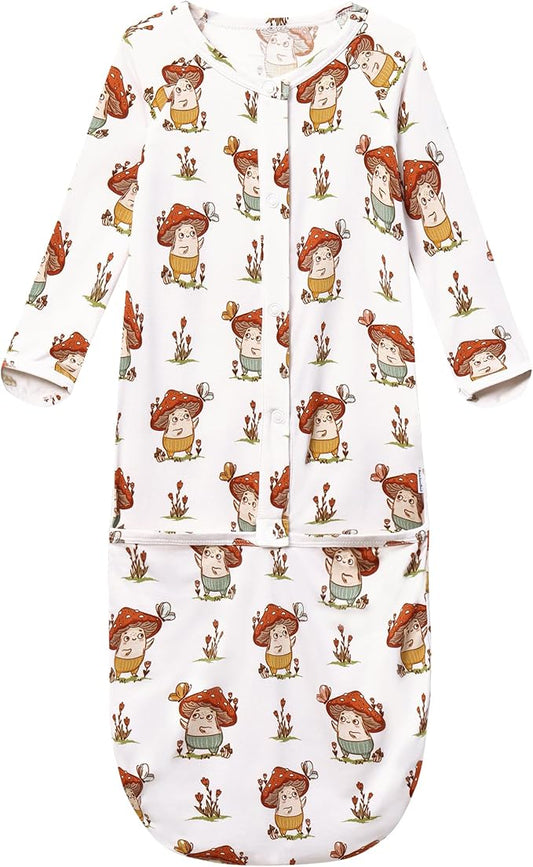 Baby Nightgowns Sleeper Gown Newborn Long Sleeve Pajama Gowns Unisex Viscose from Bamboo Infant Sleepwear