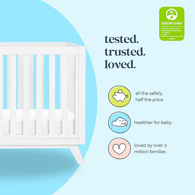 DaVinci Otto 3-in-1 Convertible Crib in White, Greenguard Gold Certified
