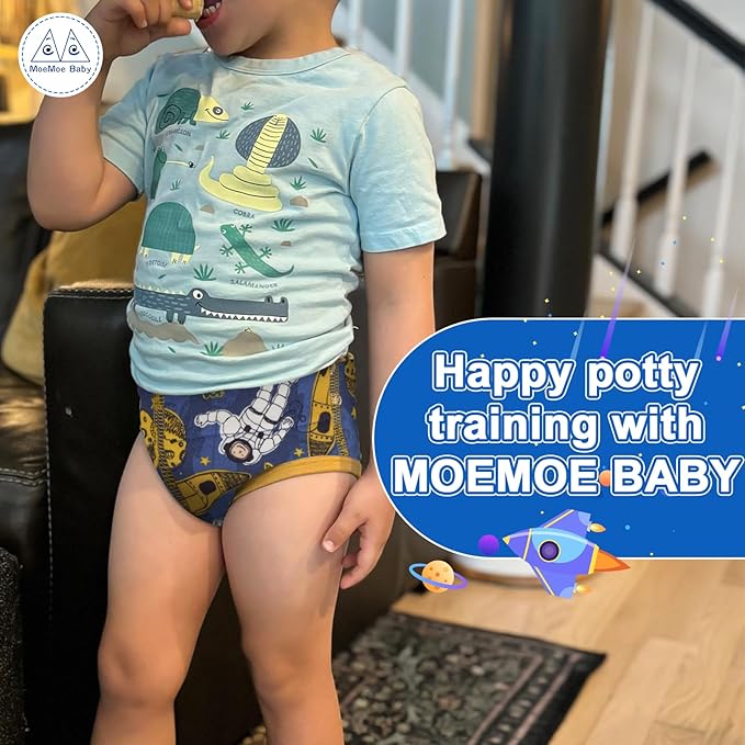 MOEMOE BABY Training Underwear 10 Packs Absorbent Potty Training Pants for Boys and Girls Cotton Pee Pants 2-9T