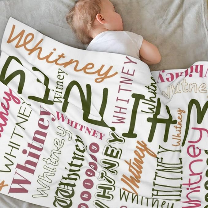 Personalized Baby Blanket for Girls and Boys,Super Soft Custom Baby Blanket with Name,Customized Swaddle Blankets Throw for Newborn,Infant,Toddlers