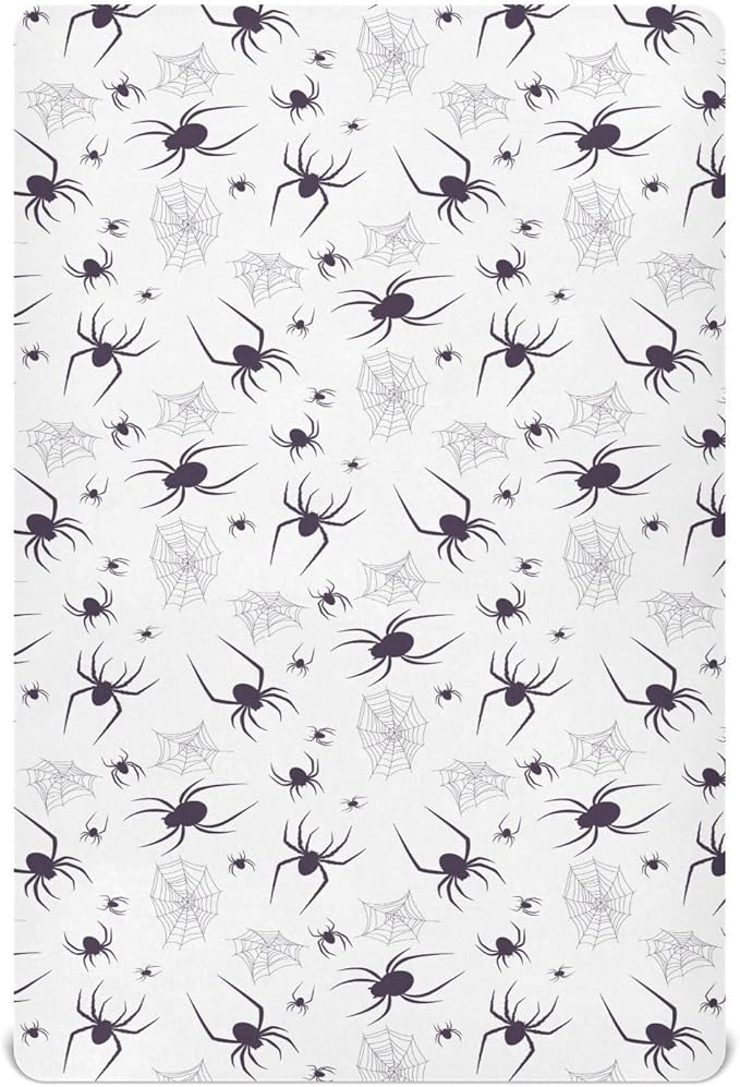 Spiders Crib Sheets for Neutral Bassinet Play Sheets,Sheets Toddler Bed Sheets for Baby Boys Girs 39 * 27 * 5in