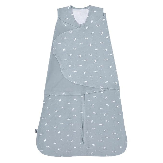 HALO 100% Cotton Sleepsack Swaddle, 3-Way Adjustable Wearable Blanket, TOG 1.5, Birds, Small, 3-6 Months