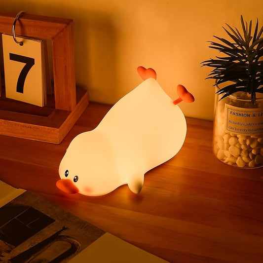 ZKLiLi Night Light for Kids Lamp, 16 Colors Duck Lamp Cute, Dimmable Baby Night Lights for Nursery,Silicone Rechargeable Nightlight for Kids Room, Kawaii Duck Room Decor,Cute Gifts for Girls (Duck)