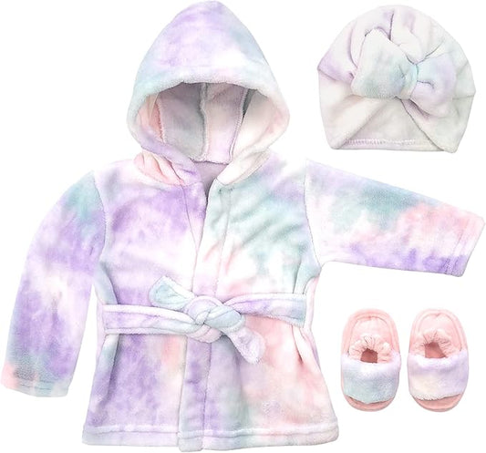 Rising Star Baby Toddler Robe Or Kids Robe for Girls and Boys - Kids & Baby Bath Robe Spa Set with Washcloth or Slippers