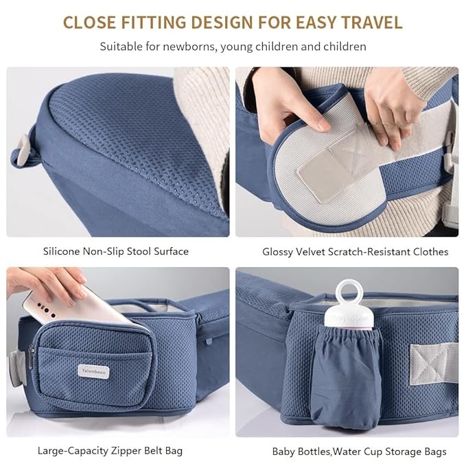 Baby Carrier 6-in-1 Newborn to Toddler, Baby Carrier with Hip Seat Lumbar Support 7-41 lbs, Baby Soft Carrier for All Seasons & Positions, Adjustable Size for Shopping Hiking Travelling