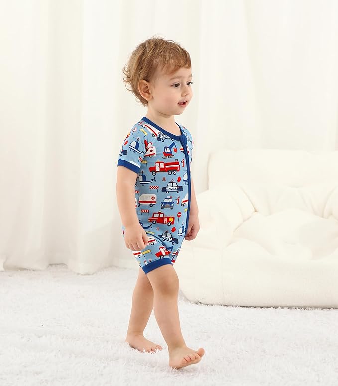 Baby Boy Romper Toddler Boys Short Sleeve Shorts Soft Jumpsuit Outfit Viscose Made from Bamboo