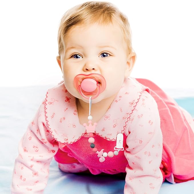 60 Pieces Pacifier Clips Holders Plastic Suspender Clips for Pacifiers for DIY Teething Toys Baby Blankets Bib,12 Colors