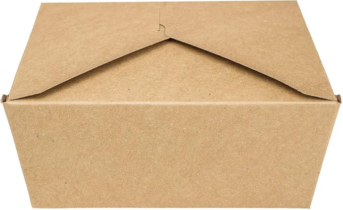 Karat Paper To Go Boxes [76 oz - 200ct] Leak-Resistant, Microwavable, Heavy-Duty Take Out Boxes | Grease Resistant & Stackable | #3 Kraft Brown