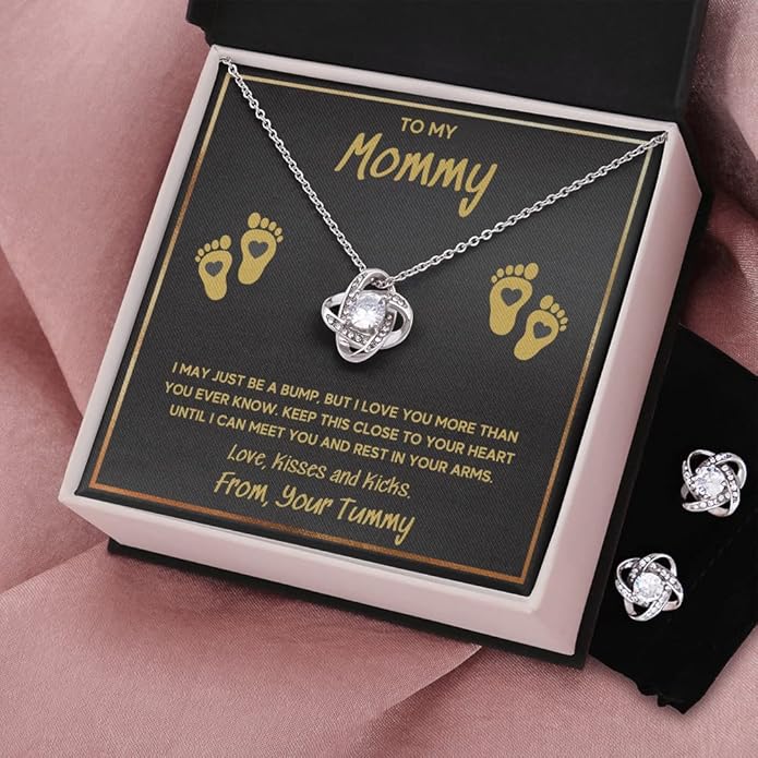 Baby Feet Jewelry Necklace, Mommy To Be Gifts For 1st Time Mom, To My Mommy Necklace Baby Bump, Gifts For Pregnant Women Mom To Be