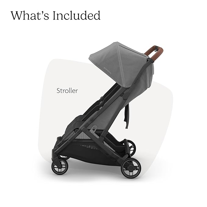 UPPAbaby Minu Duo Side-by-Side Double Stroller - Lightweight + Compact Design for Travel - Easy Fold- From Birth to Toddler - Independent Recline -Greyson(Charcoal Mélange/Carbon Frame/Saddle Leather)