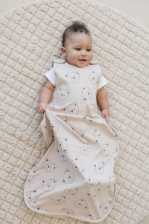 Woolino Toddler Sleeping Sack, 4 Season, Merino Wool and Organic Cotton, Baby Sleep Bag, 2-4 Years, Teddy Bear