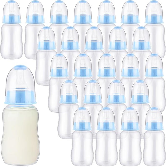 30 Pcs Baby Shower Favors Party Game Mini Baby Bottles Gift Sets for Baby Shower Boy Girl Gender Reveal Birthday Party Supplies Gift (Blue)