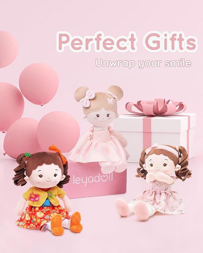 Learning Sensory Doll for Toddlers, Montessori Toys for 2-Year-Old Girls Christmas, Birthday Gifts, Plush Doll with Zipper, Shoelace, Button-Busy Flora Girl