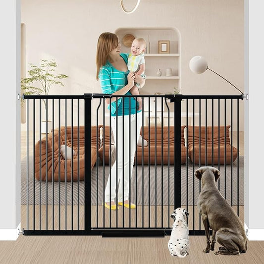 40.5" Tall Baby Gate 63-65.7" Wide No Drilling Tall Pet Gate Cat Gate Extra Wide Baby Gate Safety,Extra Narrow Auto-Close for Indoor Stairs, Doorways, and Kitchen