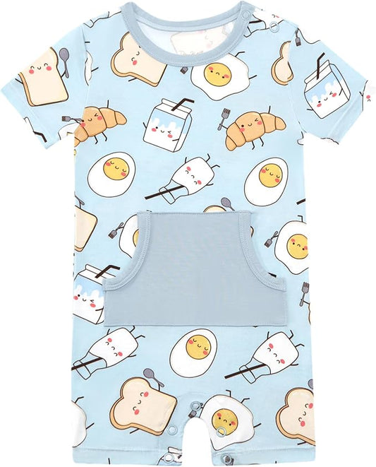 Baby Boy Romper Toddler Boys Short Sleeve Shorts Soft Jumpsuit Outfit Viscose Made from Bamboo