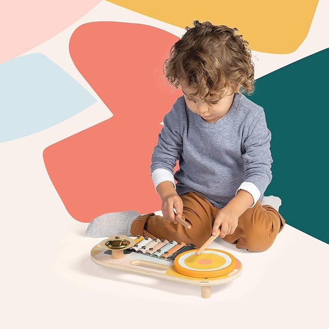 Manhattan Toy Deep Sea Adventure Wooden Toddler Activity Center with Clacking Clams, Spinning Gears, Gliders and Bead Runs